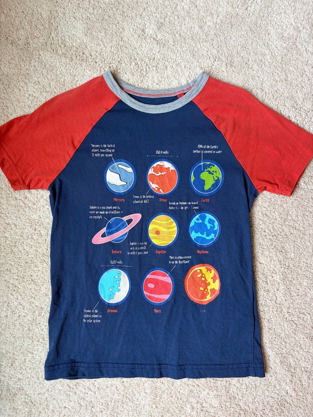 6/7 Mini Boden Solar System Tee